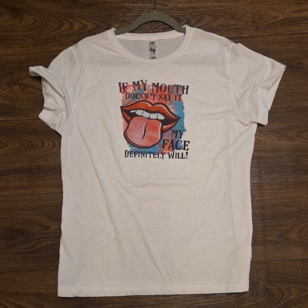 Graphic Tee with Bold Lip Design